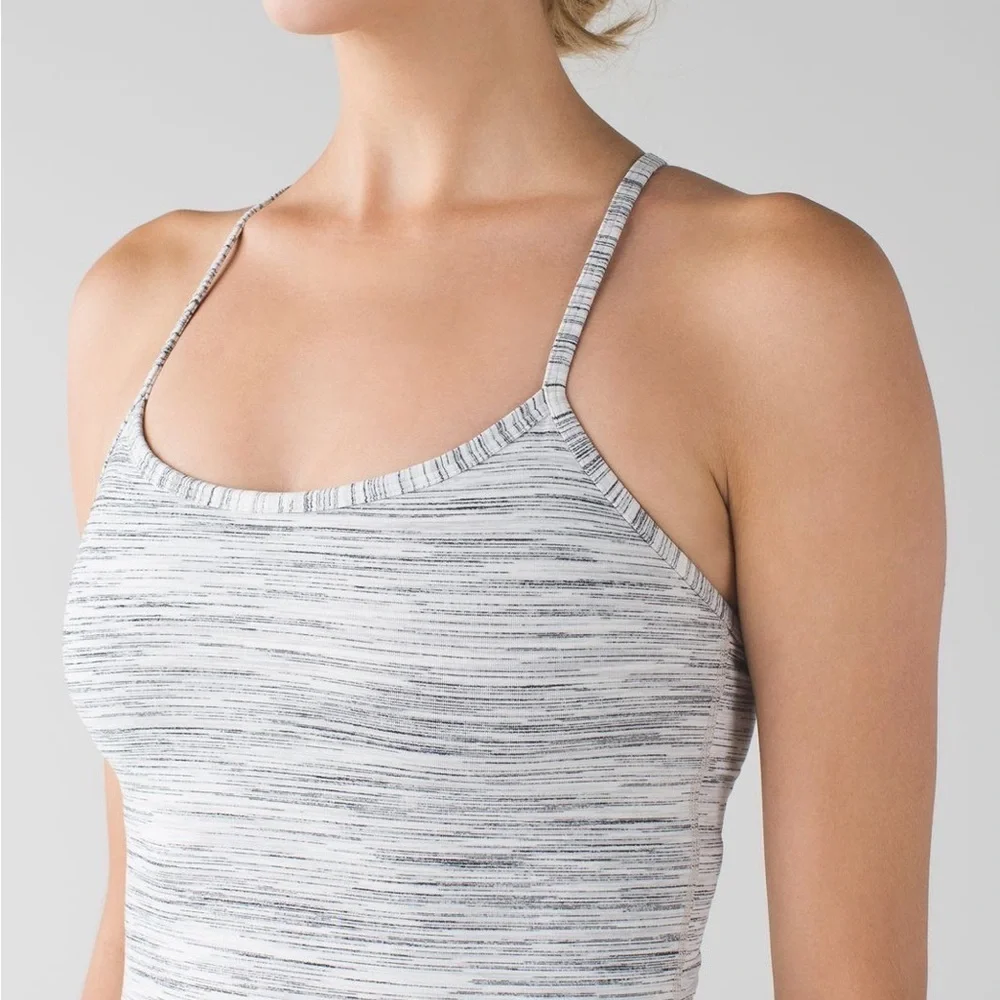 lululemon athletica Gray Striped Tank Top